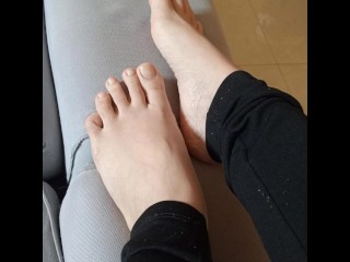 Sockjob with black socks with White Hearts - Onlyfans Mistress Darkshine