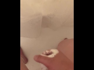 Watch my soapy cock get stroked and cum