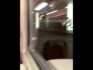 Cumming multiple times on public transport. Very risky, but also very hot :p