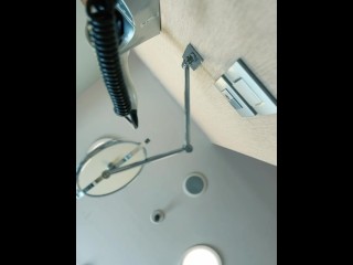 Beautiful milf pissing in toilet and find a big dildo! What do Yu think she will do? - Tatas