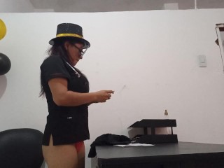 MY SECRETARY IS A WHORE AND SHE EXPLORES HER ANUS WITH A SEXUAL OBJECT