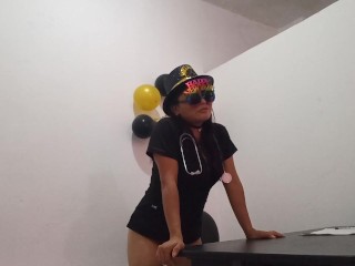 MY SECRETARY IS A WHORE AND SHE EXPLORES HER ANUS WITH A SEXUAL OBJECT