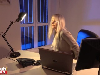 Masked robber takes what he wants from hot office MILF - FAKEhub