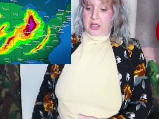 BBW Weatherwomen Predicts Squirting Showers