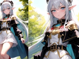 Frieren from Beyond Journey's End squirt sperm out her pussy