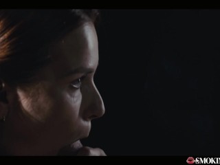 Smoking Cigarette Fetish Redhead - Clemence Audiard Blowjob Reverse Cowgirl Smoke Cumshot