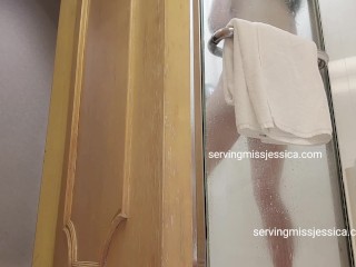 香港 廣東話 C636: 黑絲高跟OL，洗澡後玩弄我 (全片：servingmissjessica. com. c636