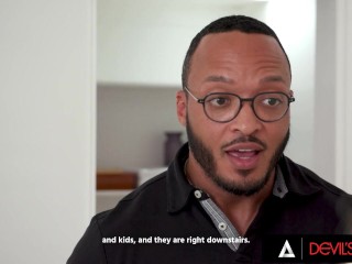 DEVILS FILM - Busty Trans Babysitter Brittney Kade Gets Her Ass Pounded By Her Employer