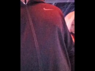 Risky restroom sex at public bowling alley with Him. BadBlondieMonroe