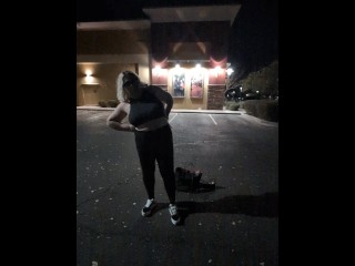 Part 2 to our night out bowling. Risky outside public fun with Him. BadBlondieMonroe