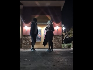 Part 2 to our night out bowling. Risky outside public fun with Him. BadBlondieMonroe