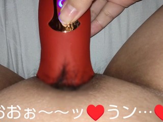 【字幕付き】久々におもちゃでクリトリスオナニー♥️んぎっ♥️おッ♥️うぐッ♥️ひぎぃ～ッ♥️♥️