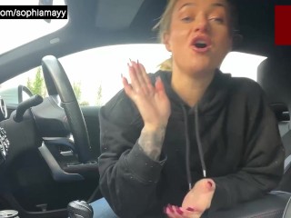 Filthy Brit fingers pussy in car while Geordie builders watch onsite | Sophia Mayy