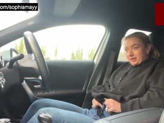 Filthy Brit fingers pussy in car while Geordie builders watch onsite | Sophia Mayy
