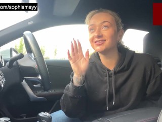 Filthy Brit fingers pussy in car while Geordie builders watch onsite | Sophia Mayy