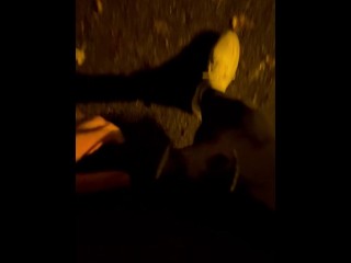 Dick out in park at night