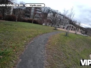 VIP4K. Sexy athlete Sakura Hell fucks a stranger in a car in front of her BF