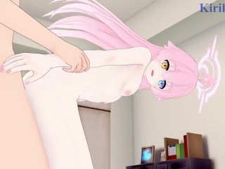 Takanashi Hoshino and I have intense sex in the bedroom. - Blue Archive Hentai