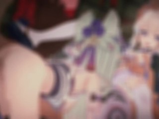 【原神 乱交セックス】夢見月瑞希,珊瑚宮心海が集団エッチする3Dエロアニメ動画(Sangonomiya Kokomi,Yumemizuki Mizuki group orgy sex.)