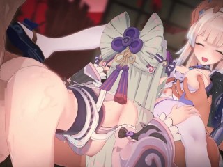 【原神 乱交セックス】夢見月瑞希,珊瑚宮心海が集団エッチする3Dエロアニメ動画(Sangonomiya Kokomi,Yumemizuki Mizuki group orgy sex.)