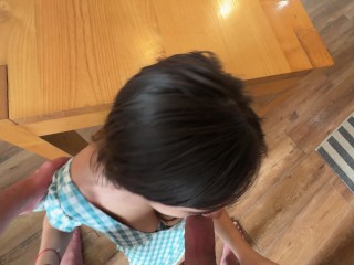 The obedient maid slave asked to leave but her Lord refused until he fucked her