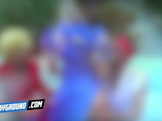 COSPLAYGROUND - Jade Kush as Chun Li Fights To Take Two Dicks At The Same Time
