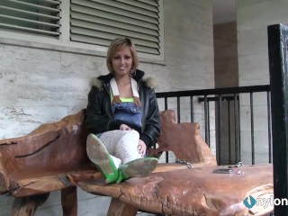 Sexy Val is such a tease in those stockings and her feet