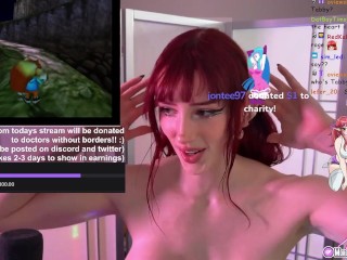 Female streamer banned for sexual activity for showing oiled up big tits on twitch