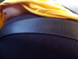 Driving around the city flashing my titties being naughty onlyfans @strawberry926