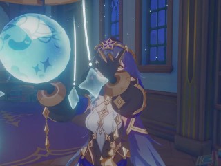 Layla blow job sex on Jeans Office | 1 | Genshin Impact | Full & POV on patreon: Fantasyking3