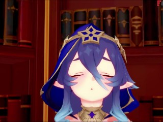 Layla blow job sex on Jeans Office | 1 | Genshin Impact | Full & POV on patreon: Fantasyking3