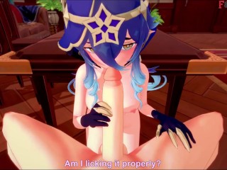 Layla having sex on Jeans Office | 2 | Genshin Impact | Full & POV on patreon: Fantasyking3