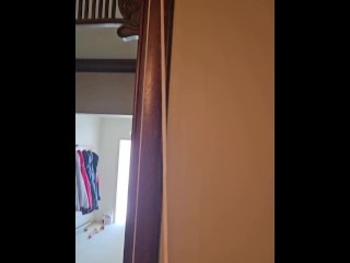 Holding 20 lbs with my balls, ordered by my Master.