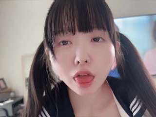 💙美少女セーラー服JKにどスケベ変態セックスを教えてみた❣️アヘ顔で子宮バチボコされておちんちんで幸せだね♡ 【ゆりんのちいさくてごめんなさい♡】