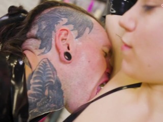 Double Domme Strapon Fuck in Latex and Boots with Miss Medea and Maz Morbid