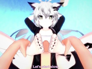 POV Hentai Footjob From Lappland from Arknights