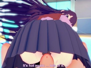 POV Hentai Footjob from Hitagi from Bakemonogatari