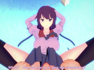 POV Hentai Footjob from Hitagi from Bakemonogatari