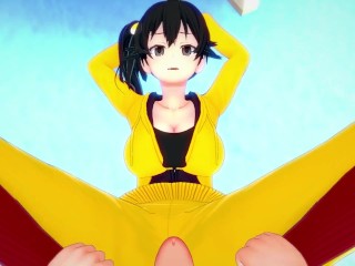 POV Hentai Footjob from Karen from Bakemonogatari