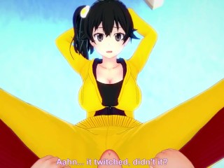 POV Hentai Footjob from Karen from Bakemonogatari