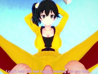 POV Hentai Footjob from Karen from Bakemonogatari