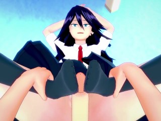 POV Hentai Footjob from Nemuri from My Hero Academia
