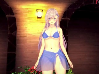 Belfast on bikini sex on the pool | Free POV | Azur Lane | Full & POV on patreon: Fantasyking3