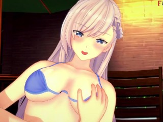 Belfast on bikini sex on the pool | Free POV | Azur Lane | Full & POV on patreon: Fantasyking3