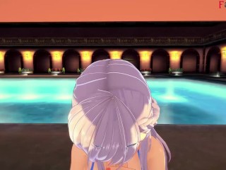 Belfast on bikini sex on the pool | Free POV | Azur Lane | Full & POV on patreon: Fantasyking3