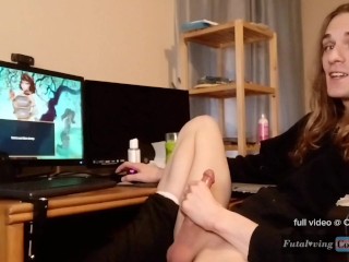 Autistic t-girl Chaser reads tales of androgyny out loud while masturbating
