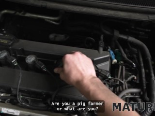 MATURE4K. Mature whore Texas Patti is fucking on top of her car in front of her husband