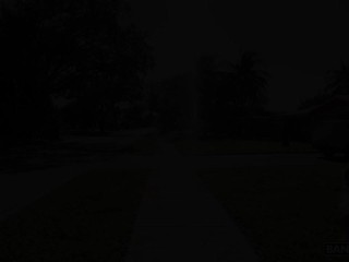 BANGBROS - Busty Ebony Mystique Caresses Her Enhanced Tits By The Pool While Her Stepson Is Watching