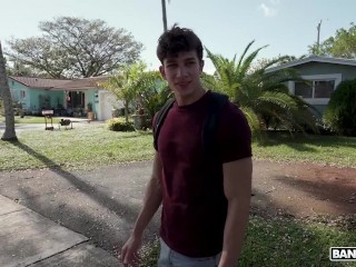 BANGBROS - Busty Ebony Mystique Caresses Her Enhanced Tits By The Pool While Her Stepson Is Watching