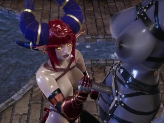 Orc futanari fucking Alexstrasza in human form, world of warcraft porno